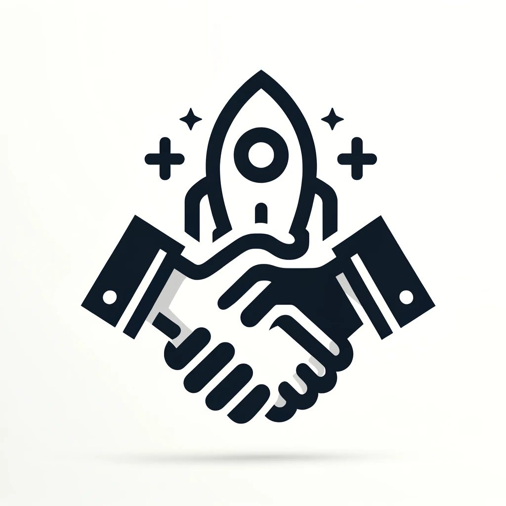 Handshake with a Rocketship, thanks to our sponsors
